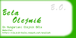 bela olejnik business card